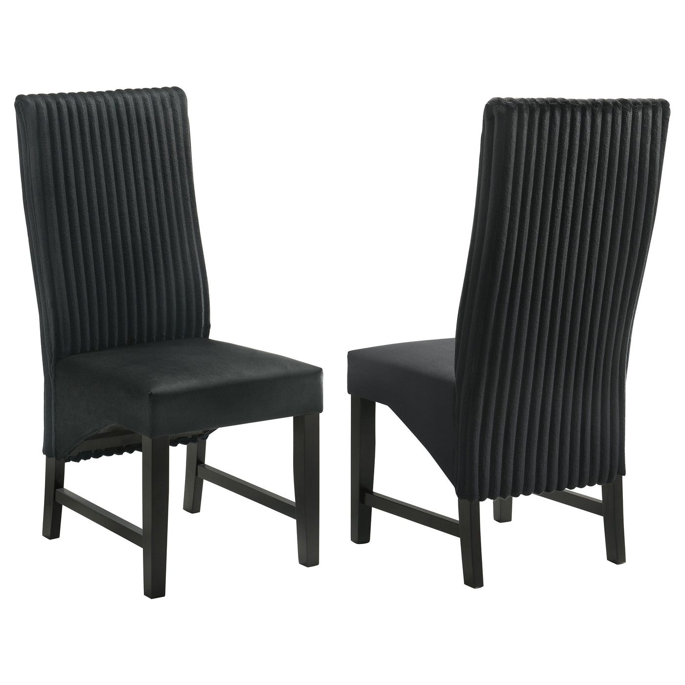 Silla de comedor tapizada Barrand negra (juego de 2)