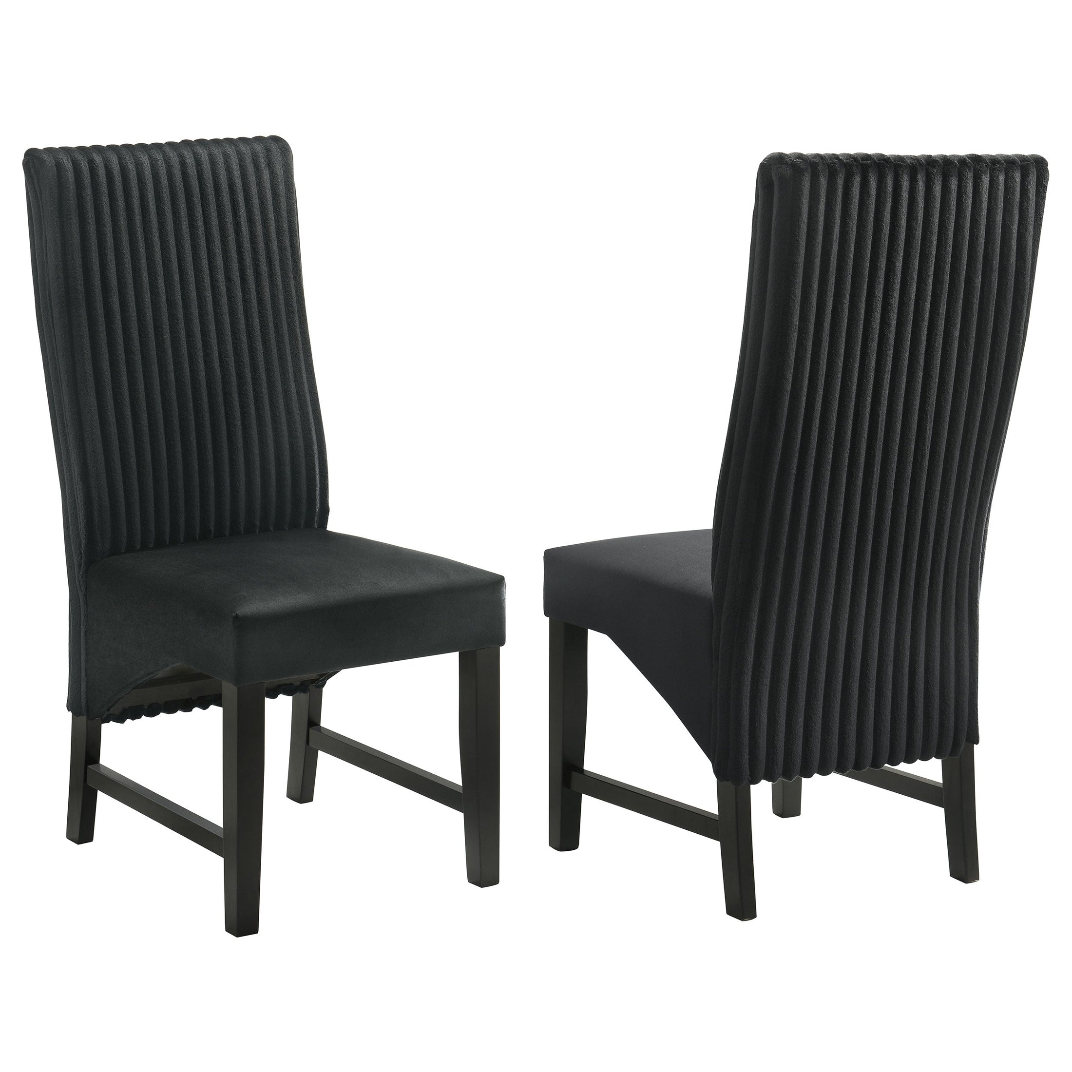 Silla de comedor tapizada Barrand negra (juego de 2)