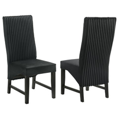 Silla de comedor tapizada Barrand negra (juego de 2)