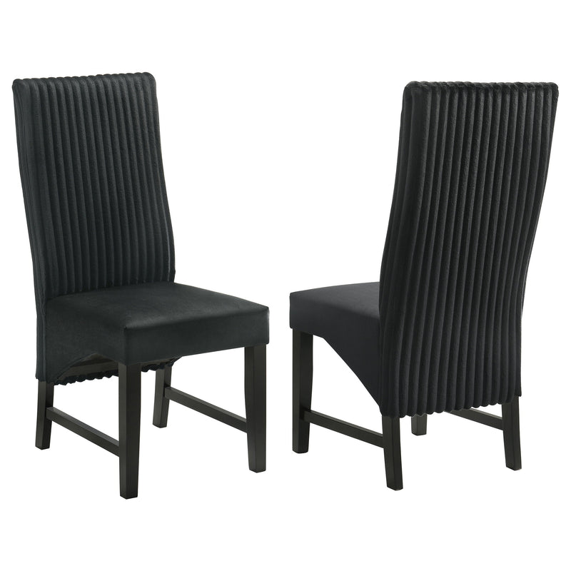 Silla de comedor tapizada Barrand negra (juego de 2)
