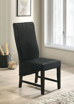 Silla de comedor tapizada Barrand negra (juego de 2)
