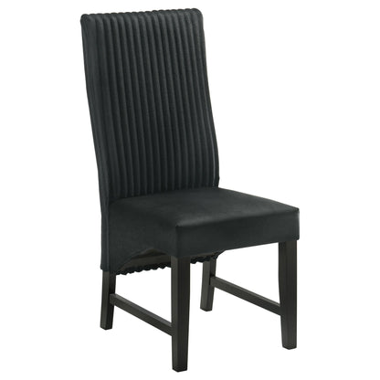 Silla de comedor tapizada Barrand negra (juego de 2)