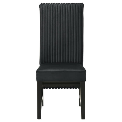 Silla de comedor tapizada Barrand negra (juego de 2)