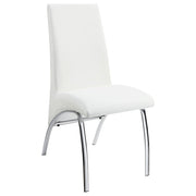 Juego de comedor Beckham con tapa redonda de cristal, cromado y blanco
