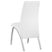 Juego de comedor Beckham con tapa redonda de cristal, cromado y blanco