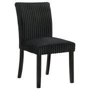 Dermott Upholstered Parson Dining Side Chair Black (Set of 2)