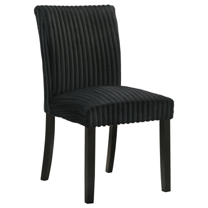 Dermott Upholstered Parson Dining Side Chair Black (Set of 2)