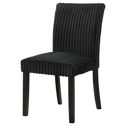 Dermott Upholstered Parson Dining Side Chair Black (Set of 2)