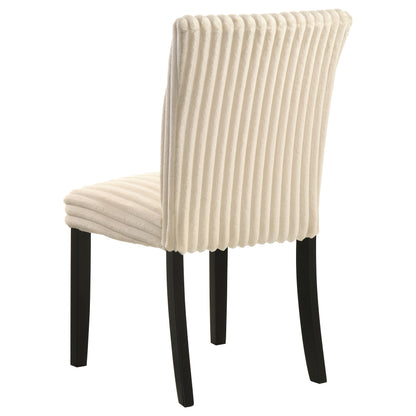 Dermott Upholstered Parson Dining Side Chair Cream (Set of 2)