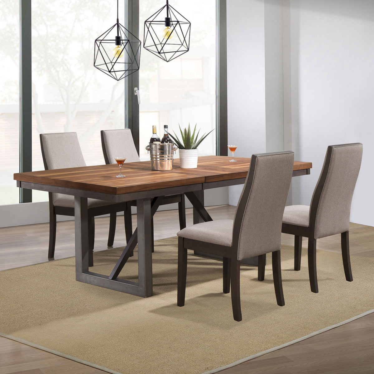 Juego de mesa de comedor rectangular Spring Creek color chocolate