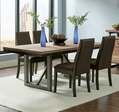Juego de mesa de comedor rectangular Spring Creek color chocolate