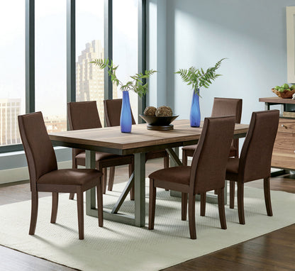 Juego de mesa de comedor rectangular Spring Creek color chocolate