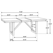 Mesa de comedor extensible Spring Creek de 77 pulgadas en nogal natural