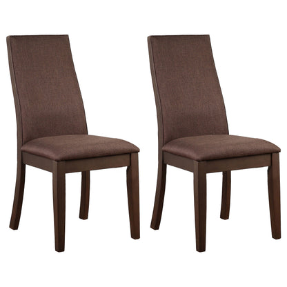 Silla de comedor tapizada Spring Creek color chocolate (juego de 2)