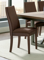 Silla de comedor tapizada Spring Creek color chocolate (juego de 2)