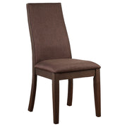 Silla de comedor tapizada Spring Creek color chocolate (juego de 2)