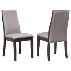Silla de comedor tapizada Spring Creek color chocolate (juego de 2)
