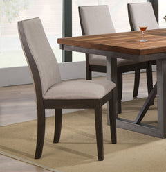 Silla de comedor tapizada Spring Creek color chocolate (juego de 2)