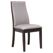 Silla de comedor tapizada Spring Creek color chocolate (juego de 2)