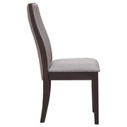 Silla de comedor tapizada Spring Creek color chocolate (juego de 2)