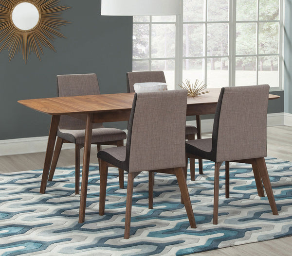 Juego de comedor rectangular Redbridge en nogal natural