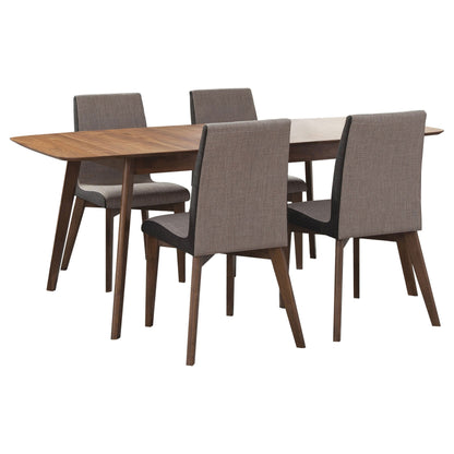 Juego de comedor rectangular Redbridge en nogal natural
