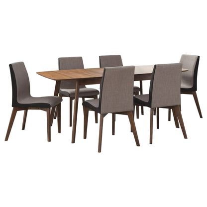 Juego de comedor rectangular Redbridge en nogal natural