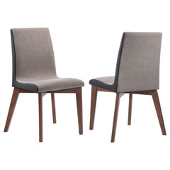 Silla de comedor tapizada Redbridge en nogal (juego de 2)