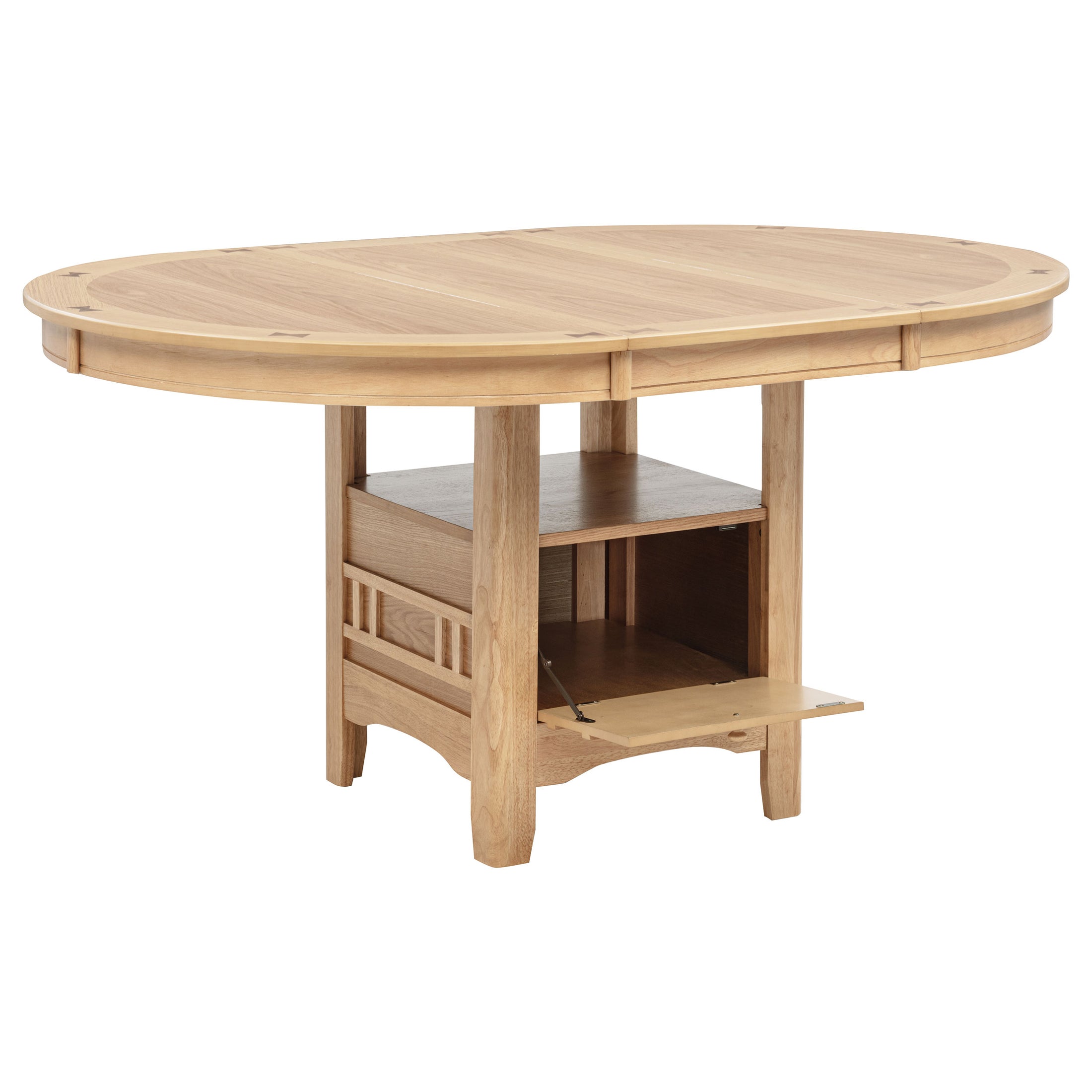 Lavon Oval 60-inch Wood Extension Leaf Dining Table Light Oak