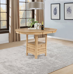 Lavon Oval 60-inch Counter Height Extension Dining Table Light Oak