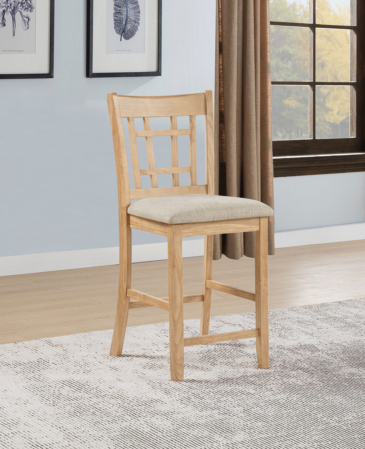 Lavon Wood Counter Height Dining Chair Grey and Light Oak (Set of 2)