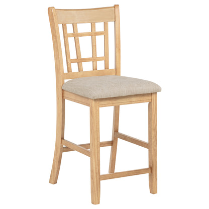 Lavon Wood Counter Height Dining Chair Grey and Light Oak (Set of 2)