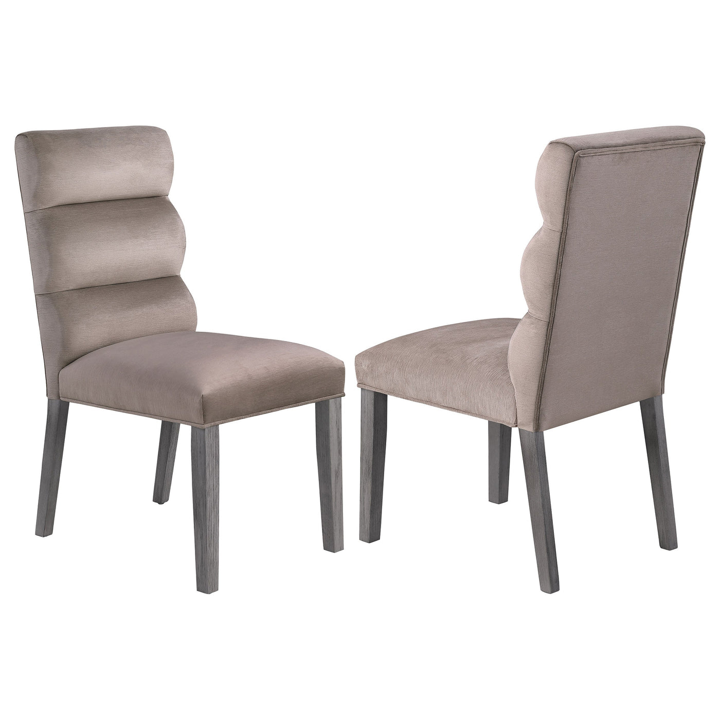 Silla de comedor Carla tapizada en terciopelo color fresno (juego de 2)
