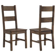 Silla auxiliar de comedor Coleman rústica marrón dorado (juego de 2)