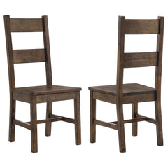 Silla auxiliar de comedor Coleman rústica marrón dorado (juego de 2)