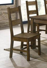 Silla auxiliar de comedor Coleman rústica marrón dorado (juego de 2)