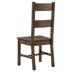 Silla auxiliar de comedor Coleman rústica marrón dorado (juego de 2)