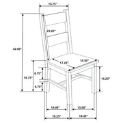 Silla auxiliar de comedor Coleman rústica marrón dorado (juego de 2)