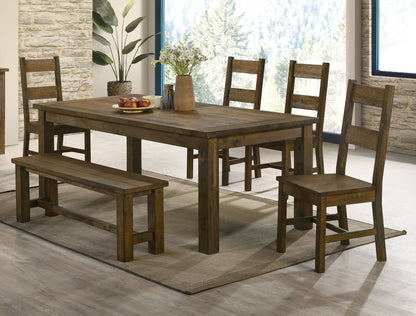 Silla auxiliar de comedor Coleman rústica marrón dorado (juego de 2)