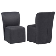 Jaelynn Upholstered Dining Side Chair Charcoal (Set of 2)