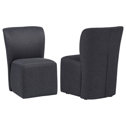 Jaelynn Upholstered Dining Side Chair Charcoal (Set of 2)
