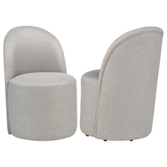 Aubrey Upholstered Barrel Dining Side Chair Beige (Set of 2)