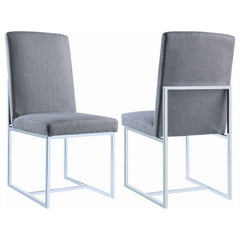 Silla de comedor tapizada Mackinnon gris (juego de 2)