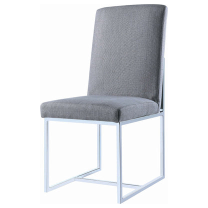 Silla de comedor tapizada Mackinnon gris (juego de 2)