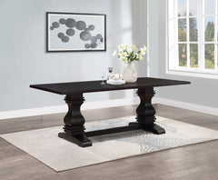 Mesa de comedor rectangular Parkins de 86 pulgadas, color espresso rústico