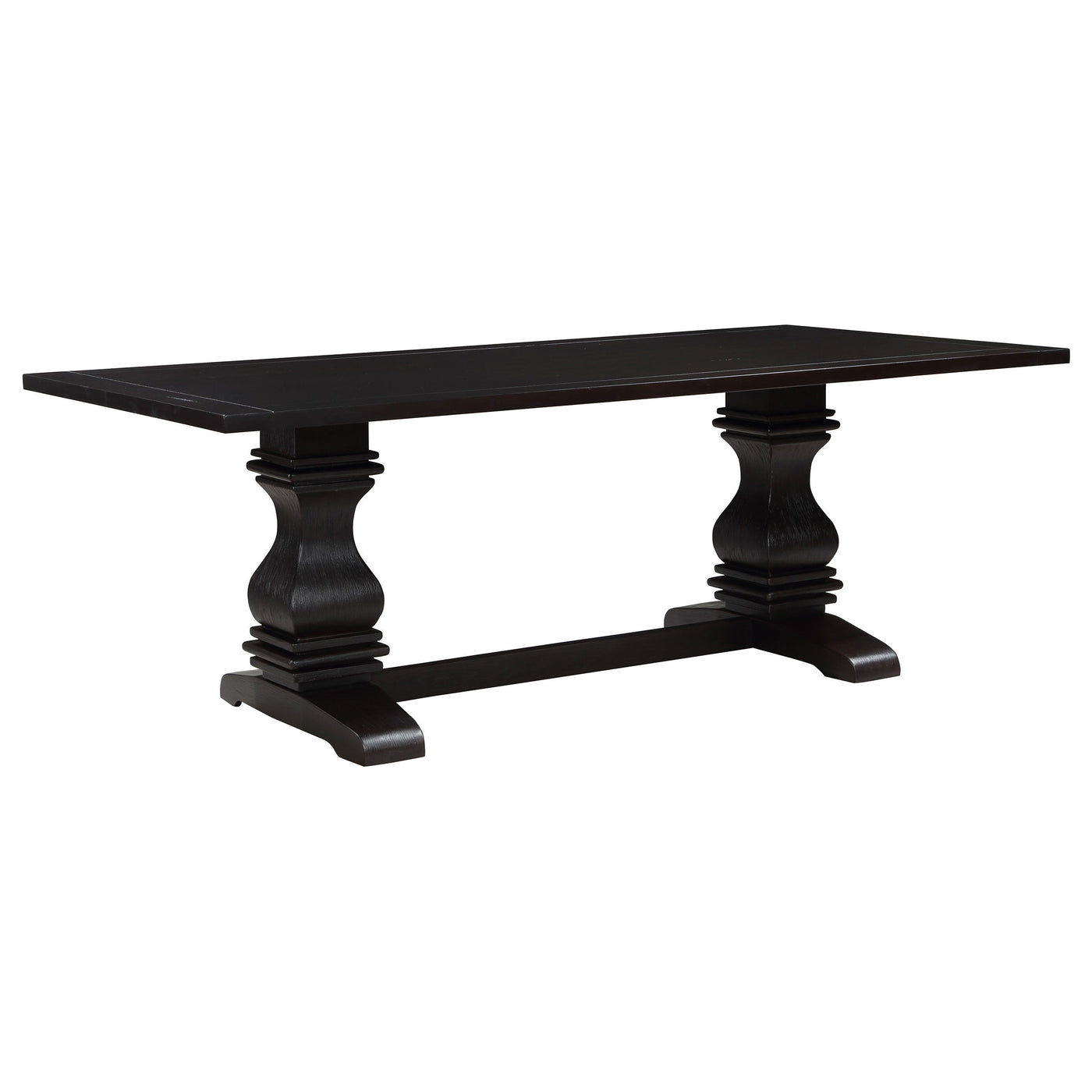 Mesa de comedor rectangular Parkins de 86 pulgadas, color espresso rústico