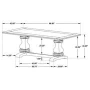 Mesa de comedor rectangular Parkins de 86 pulgadas, color espresso rústico