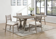 Juego de mesa de comedor rectangular Cornelia gris costero