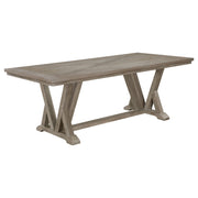 Juego de mesa de comedor rectangular Cornelia gris costero