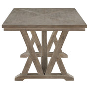 Juego de mesa de comedor rectangular Cornelia gris costero